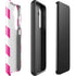 Pink and White Geometric Stripes Galaxy S25 Plus Impact Case